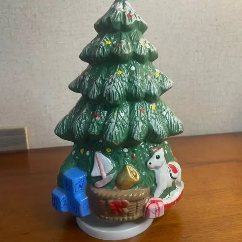 Vintage Ceramic Christmas Tree Music Box